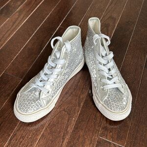 Sequin high-top dance sneakers